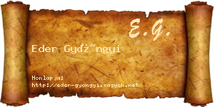 Eder Gyöngyi névjegykártya